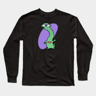 Alien Art | Goofy Retro 90s UFO Design Long Sleeve T-Shirt